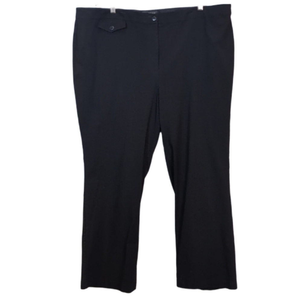 Lane Bryant Dress Pants Slim Straight Leg Full Length Trousers Black Womens 26 R